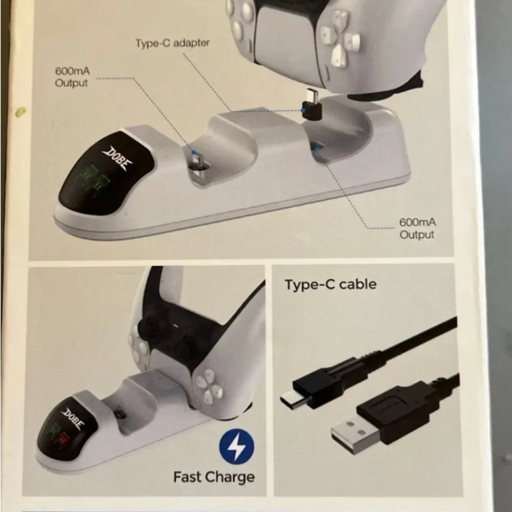 Dual Controller Charging Station - Black and White